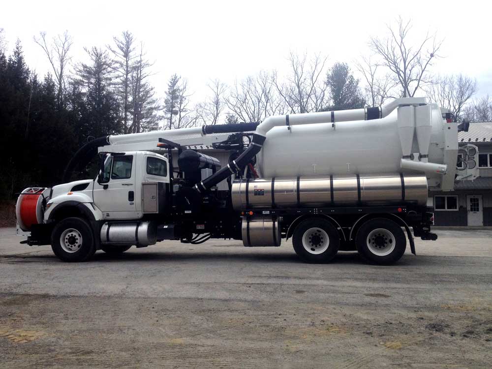 Side view of vac truck